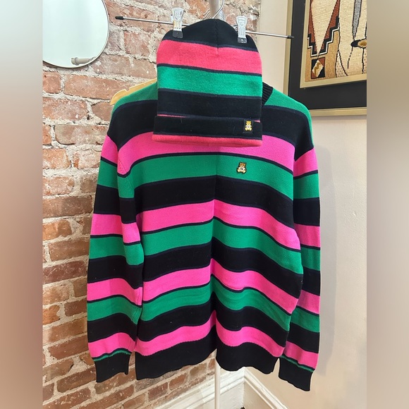 Teddy Fresh Striped Sweater and Matching Beanie Set - Picture 1 of 4